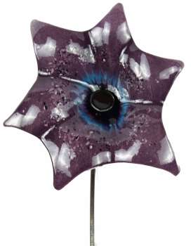 Zauberhafter Gartenstecker Glasblume lila eckig ca. 100 cm - Gartendekoration